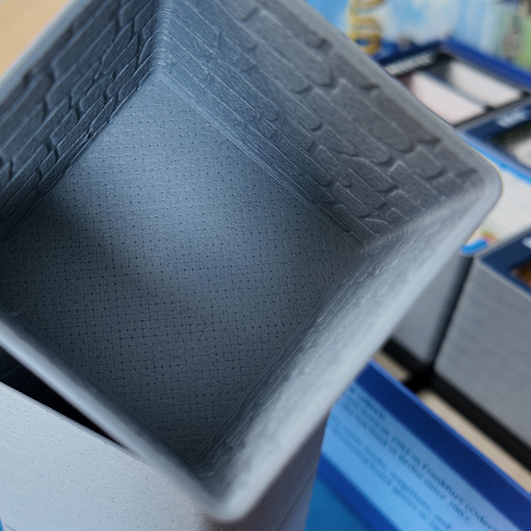 LegendaryMakes Carcassonne Stone & Marble Ruins Gridfinity Organizer – dark stone bins with textured bottom